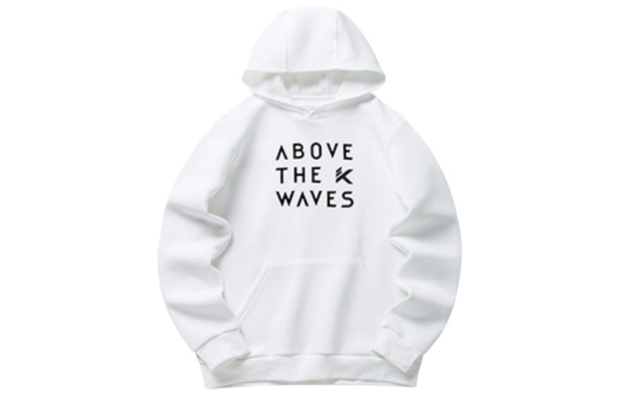 Anta KT Basketball Series Letter Print Knitted Pullover Hoodie Pure White Unisex 152211729-4