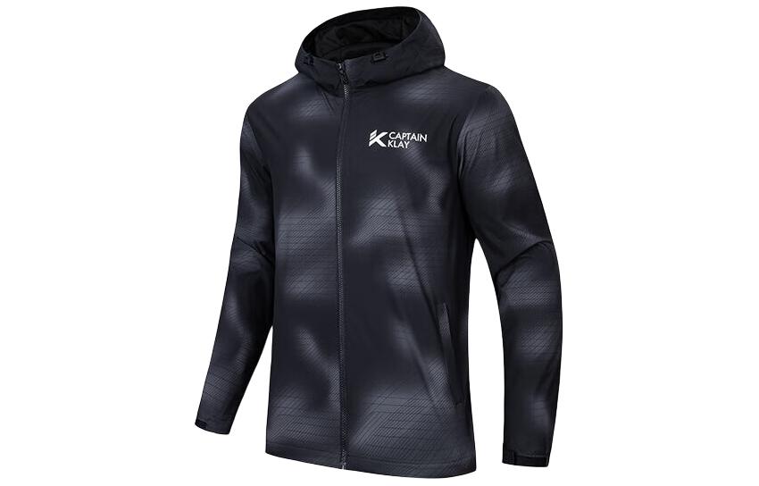 Anta KT Series Full-Print Letter Zip Hoodie Jacket Men’s Basic Black 152411602-2