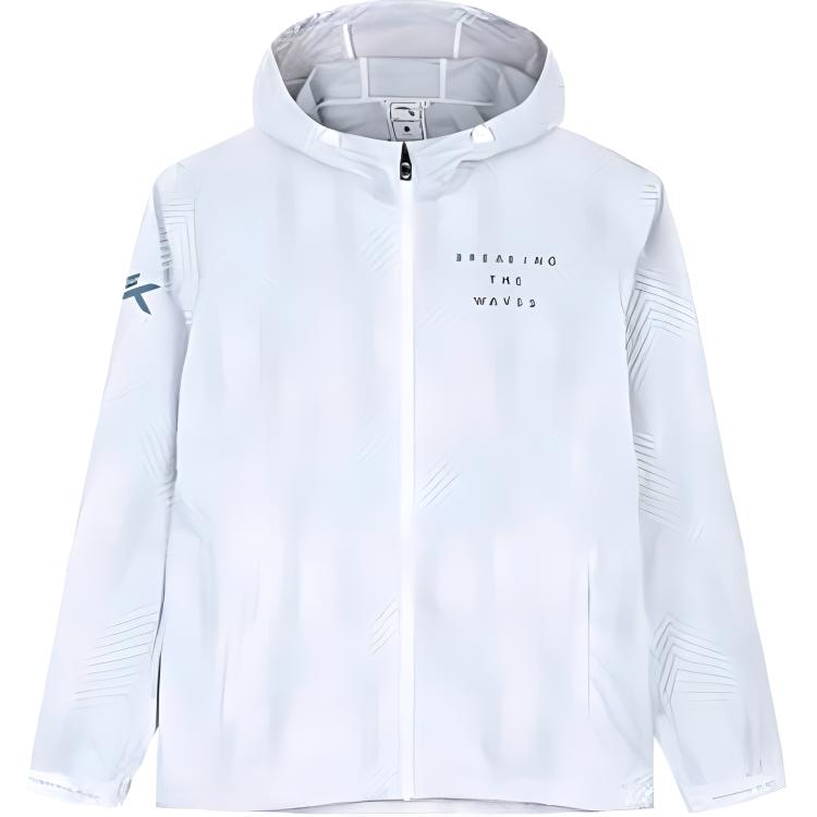 Anta KT Series White Full-Zip Hooded Lightweight Windbreaker Jacket 152431606-2