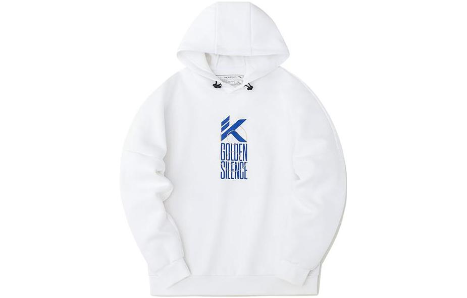 Anta KT Series White Pullover Hoodie with Logo Print 152241711S-1