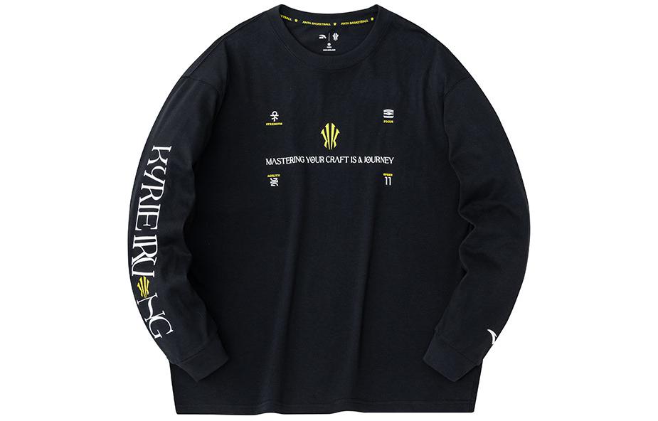Anta Kyrie Series Letter Print Crewneck Sweatshirt Unisex Basic Black 172341402-3
