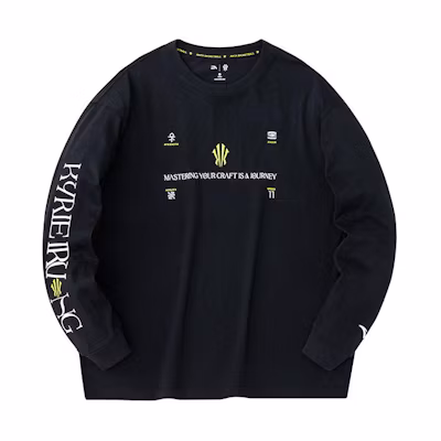 Anta Kyrie Series Letter Print Crewneck Sweatshirt Unisex Basic Black 172341402-3
