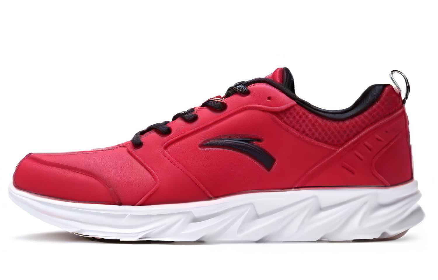 Anta Leather Lightweight Breathable Running Shoe 'Red' 91815522-7