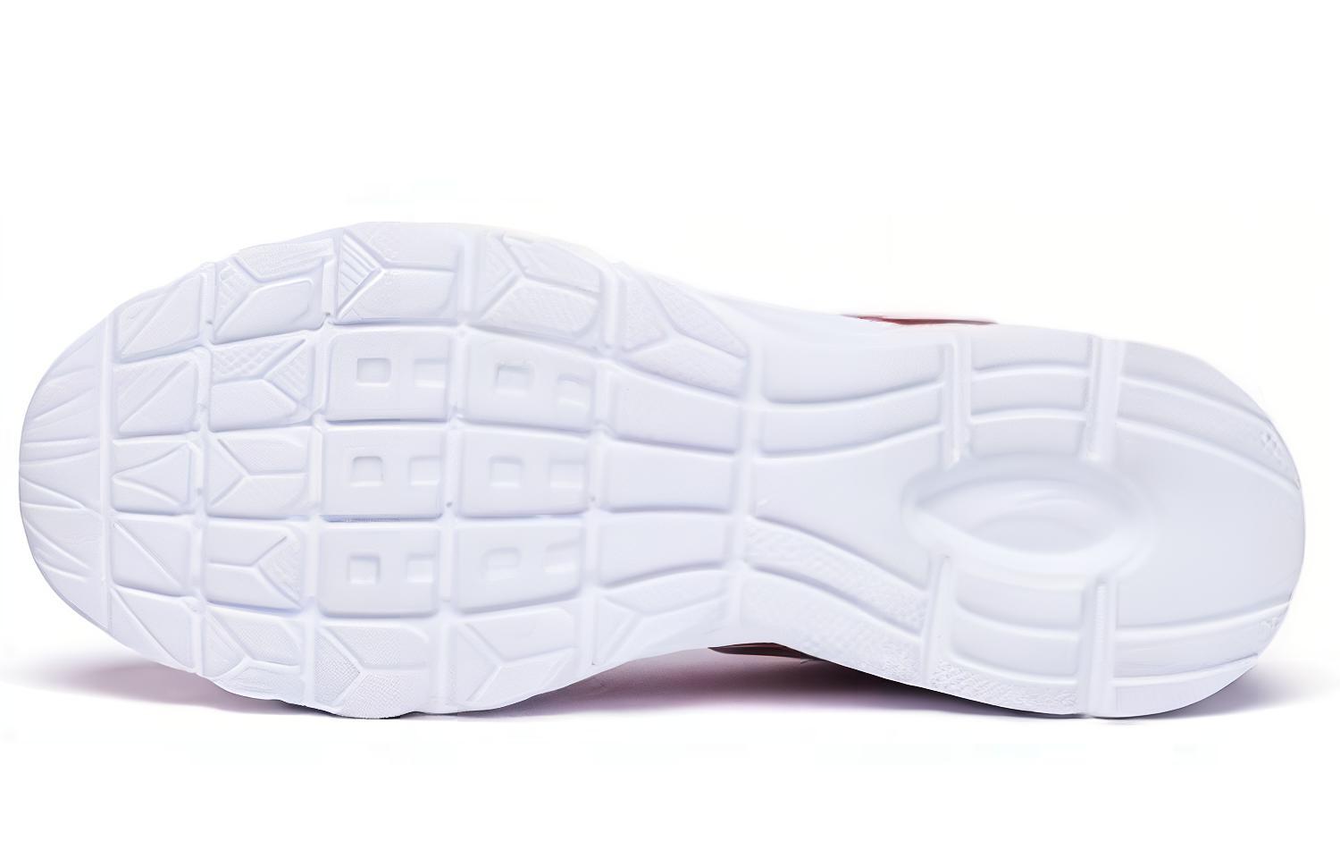 Shop Anta Leather Lightweight Breathable Running Shoe 'Red' 91815522-7