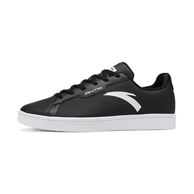 Anta Leather Skateboarding Shoes 'Black White'