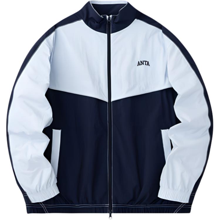 Anta Letter High Collar Zipper Jacket - Illusion Blue/Navy 952418602-4