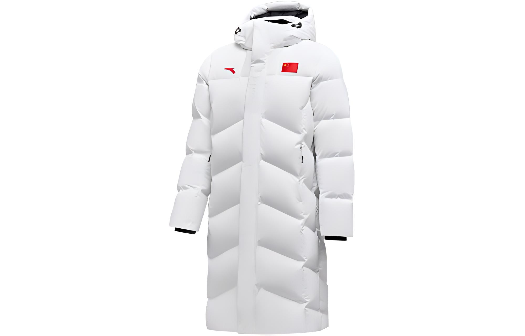 Anta Letter Logo Hooded Puffer Jacket Unisex Snow White. 452240103-1
