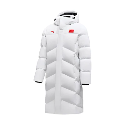 Anta Letter Logo Hooded Puffer Jacket Unisex Snow White. 452240103-1