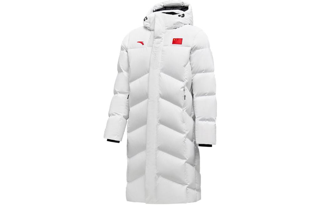 Order Anta Letter Logo Hooded Puffer Jacket Unisex Snow White. 452240103-1