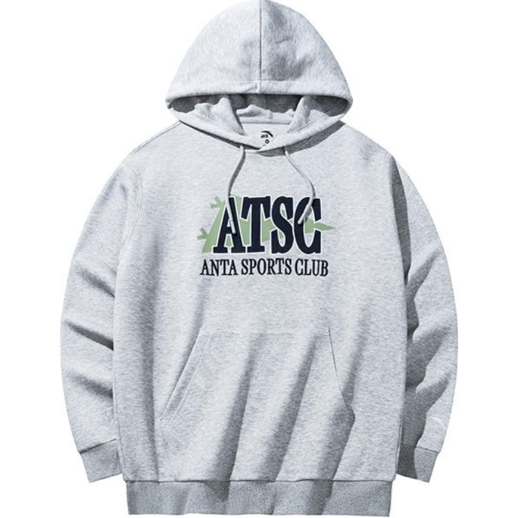 Anta Letter Long-Sleeve Hoodie - Grey Heather 152438703-2