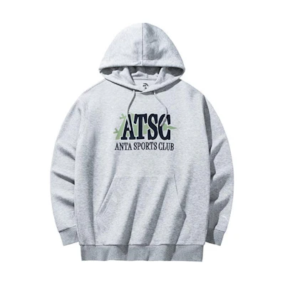 Anta Letter Long-Sleeve Hoodie - Grey Heather 152438703-2