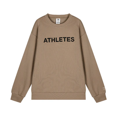 Anta Letter Print Crewneck Fleece Sweatshirt Unisex - Withered Wood Color 972348714-1