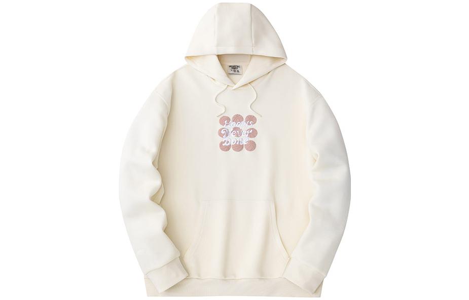 Anta Letter Print Pullover Hoodie Beige 952411710-5