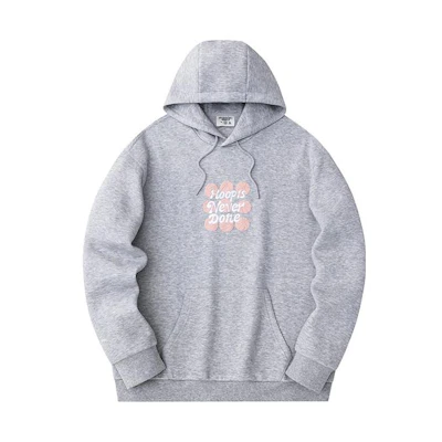 Anta Letter Print Pullover Hoodie Gray 952411710-2