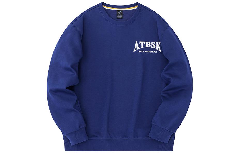 Anta Letter Print Sweatshirt Dark Navy Blue 952331703-4