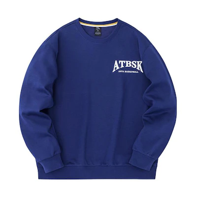 Anta Letter Print Sweatshirt Dark Navy Blue 952331703-4