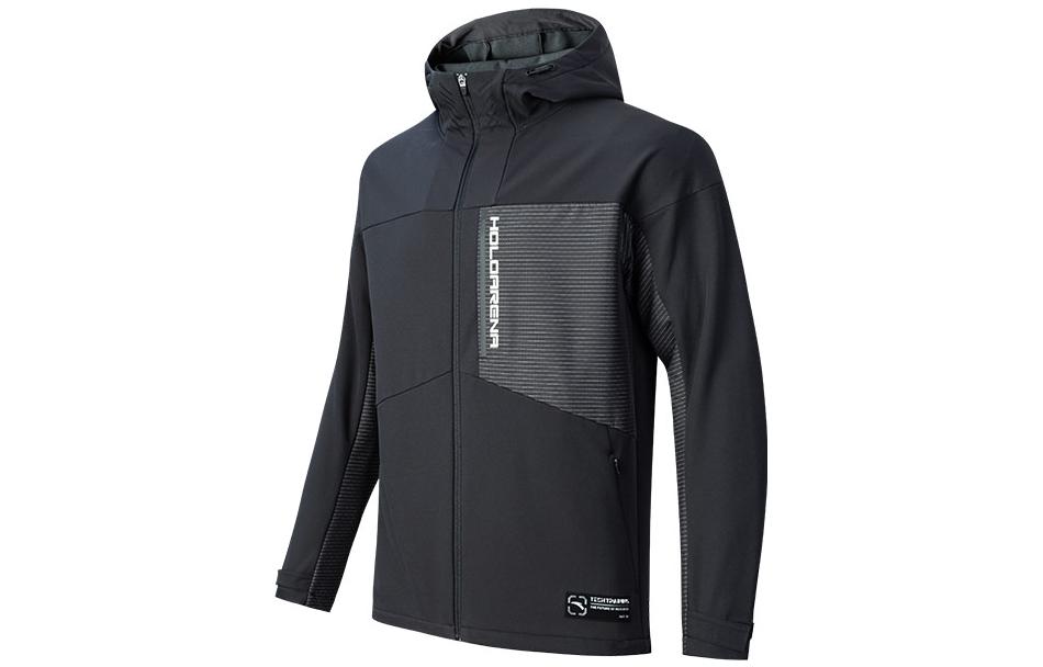 Anta Letter Print Woven Hooded Jacket 952247610-4