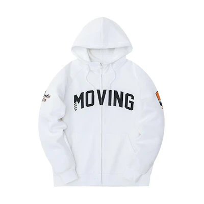 Anta Letter Print Zipper Hoodie Jacket Snowflake White 152248731S-2