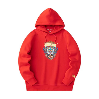 Anta Life Cartoon Hoodie Pullover Loose Fit Rich Red 152418746-2