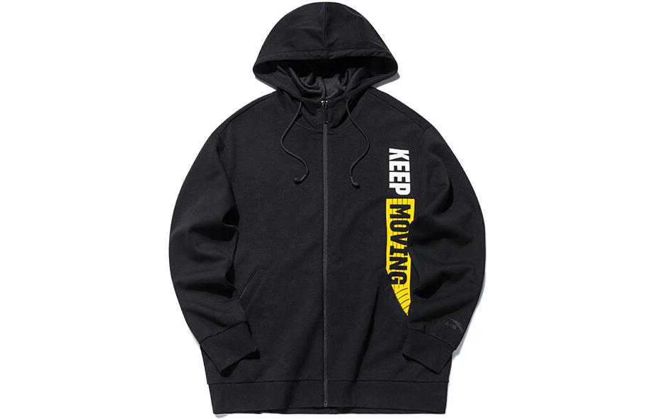 Anta Life Series Black Zip-Up Hooded Warm Jacket Long Sleeve 152138714-2