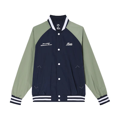 Anta Life Series Colorblock Letter Print Long Sleeve Jacket - Midnight Blue 152438607-2