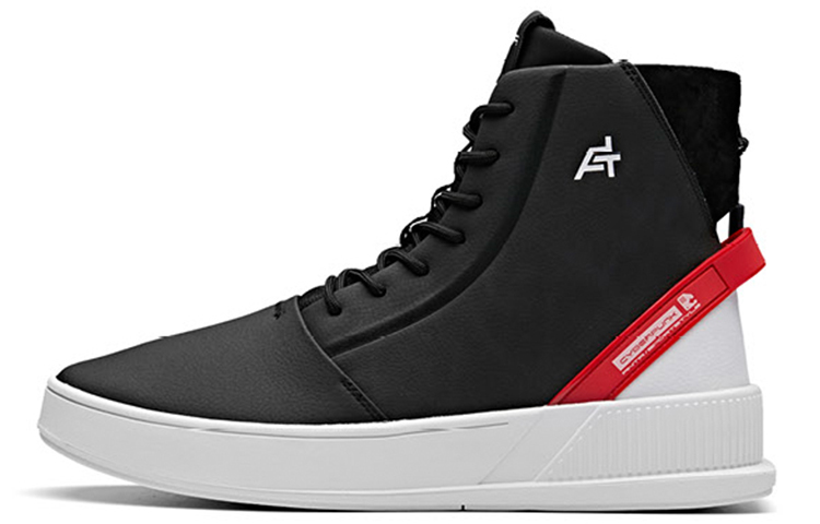 Anta Life Series High-Top Panel Sneakers 'Black White Red' 11848051-6