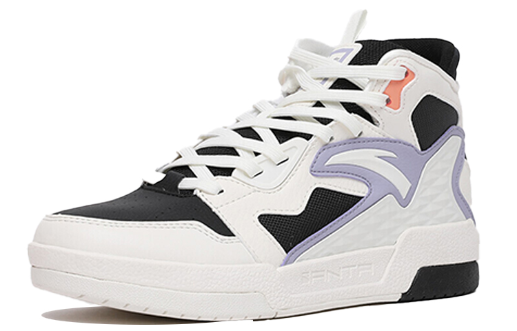 Anta Life Series High-Top Sneakers 'White Black Purple' 圖 3