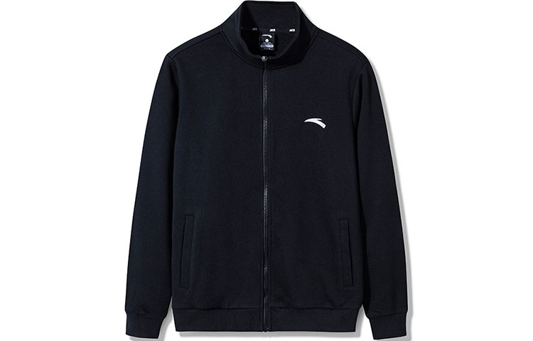 Anta Life Series Knitted Stand Collar Pullover Jacket Black Fall Edition 952138738-3