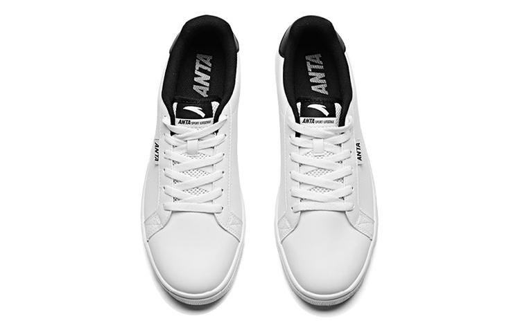 Shop Anta安踏 生活系列 休閒簡約 防滑減震 低幫 板鞋 男款 白黑