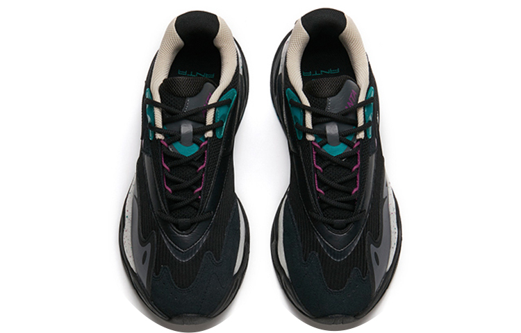 Shop 安踏 生活系列 脈衝 休閒耐磨老爹鞋 黑紫