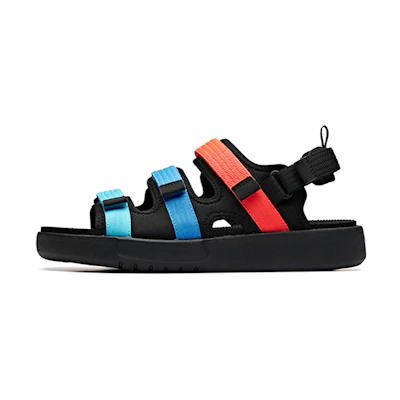 Anta Life Series Velcro Sandals 'Black Red Blue'