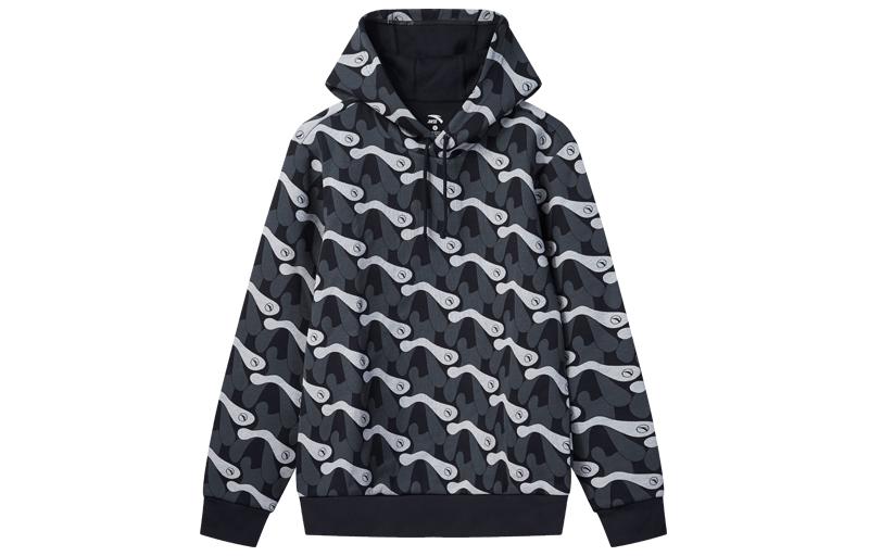 Anta Lifestyle Abstract Pattern Hoodie - Blue Pullover Sweatshirt 95948706-2