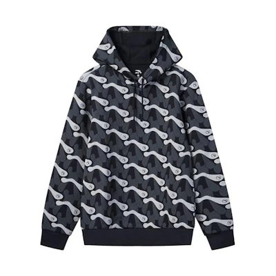 Anta Lifestyle Abstract Pattern Hoodie - Blue Pullover Sweatshirt 95948706-2