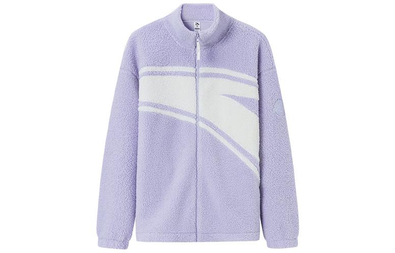 Anta Lifestyle Big Logo Sherpa Jacket Unisex - Light Lilac/Ivory White 972348708-4