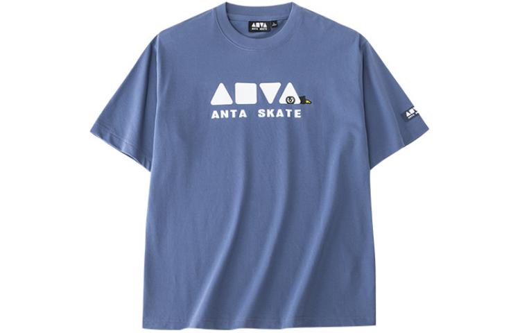 Anta Lifestyle Breathable Letter Graphic Tee - Riverside Blue 172428128-2