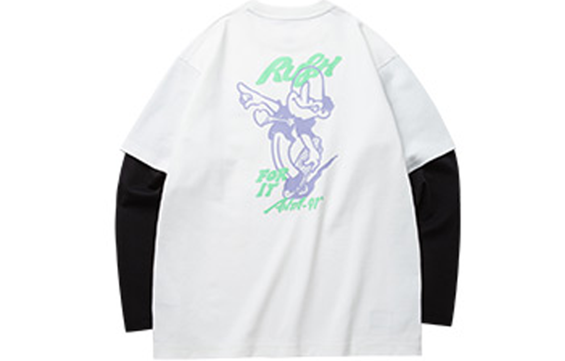 Anta Lifestyle Cartoon Graphic Crewneck Long Sleeve Sweatshirt Unisex White 172218401R-1
