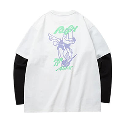 Anta Lifestyle Cartoon Graphic Crewneck Long Sleeve Sweatshirt Unisex White 172218401R-1