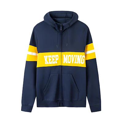 Anta Lifestyle Color-Block Letter Print Hooded Jacket Deep Blue 152118726-2