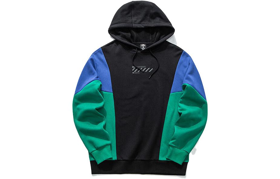 Anta Lifestyle Colorblock Hoodie Oversized Sweatshirt - Basic Black 952048732-2