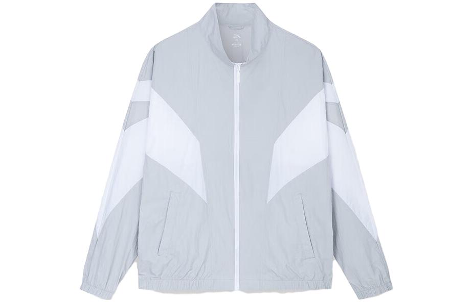 Anta Lifestyle Colorblock Stand Collar Jacket Unisex - Chip Gray 152328601-1