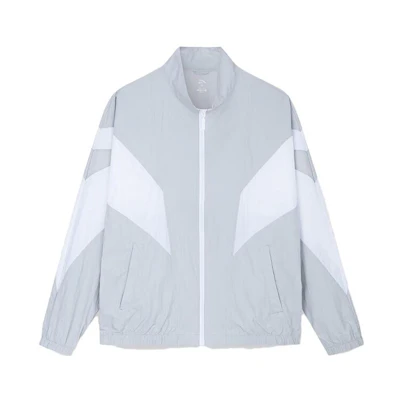 Anta Lifestyle Colorblock Stand Collar Jacket Unisex - Chip Gray 152328601-1