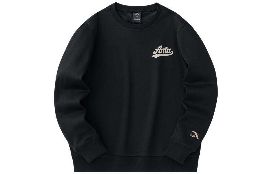 Anta Lifestyle Crewneck Fleece Sweatshirt Basic Black - Warm Pullover 152348751-2