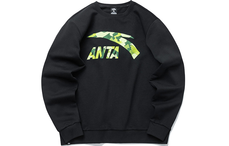 Anta Lifestyle Crewneck Printed Long-Sleeve Sweatshirt Black () 952138737-7
