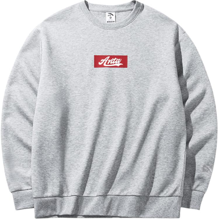 Anta Lifestyle Crewneck Pullover Sweatshirt Grey Unisex CD28 972438702-5