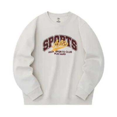 Anta Lifestyle Crewneck Pullover Sweatshirt Unisex - Off-White 152338701-1