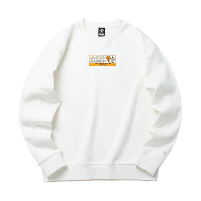 Anta Lifestyle Embroidered Crewneck Pullover Sweatshirt Unisex - White 952218731-3