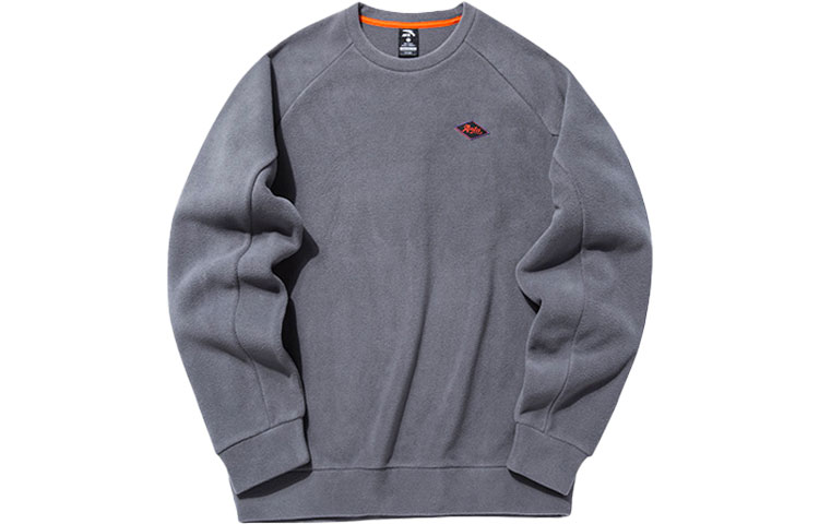 Anta Lifestyle Embroidered Logo Loose Fit Pullover Sweatshirt Slate Gray Unisex 952138733-2