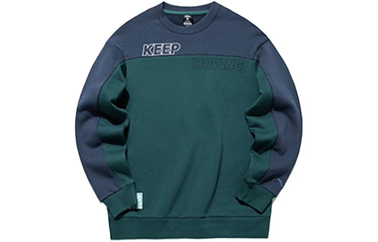 Anta Lifestyle Fleece Crewneck Pullover Unisex Sweatshirt - Blue Green 952148709-2