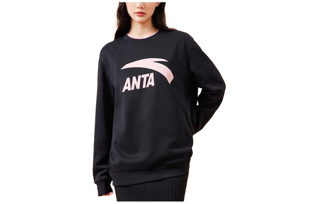 Anta Lifestyle Fleece Crewneck Sweatshirt Unisex Basic Black 972348712-9