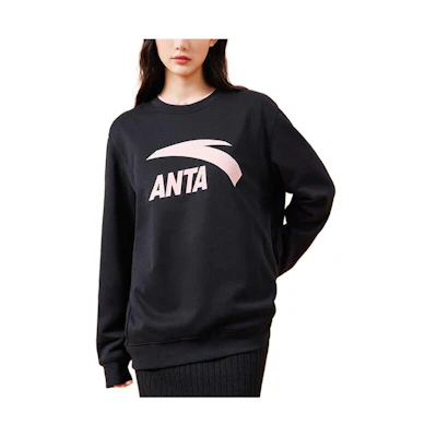 Anta Lifestyle Fleece Crewneck Sweatshirt Unisex Basic Black 972348712-9